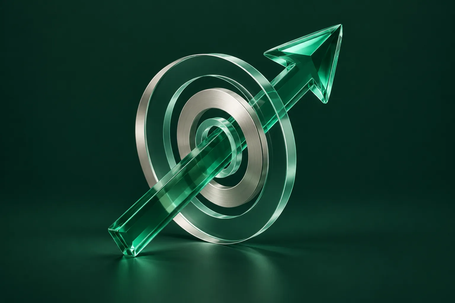 Hexyl Reach — emerald glass and silver product illustration